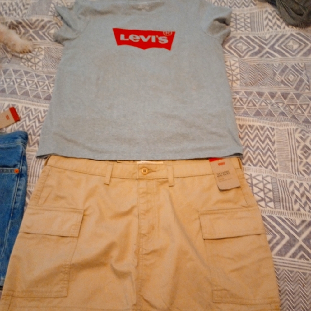 Levi's icon skirts and Tshirt Brand new NB ever worn.